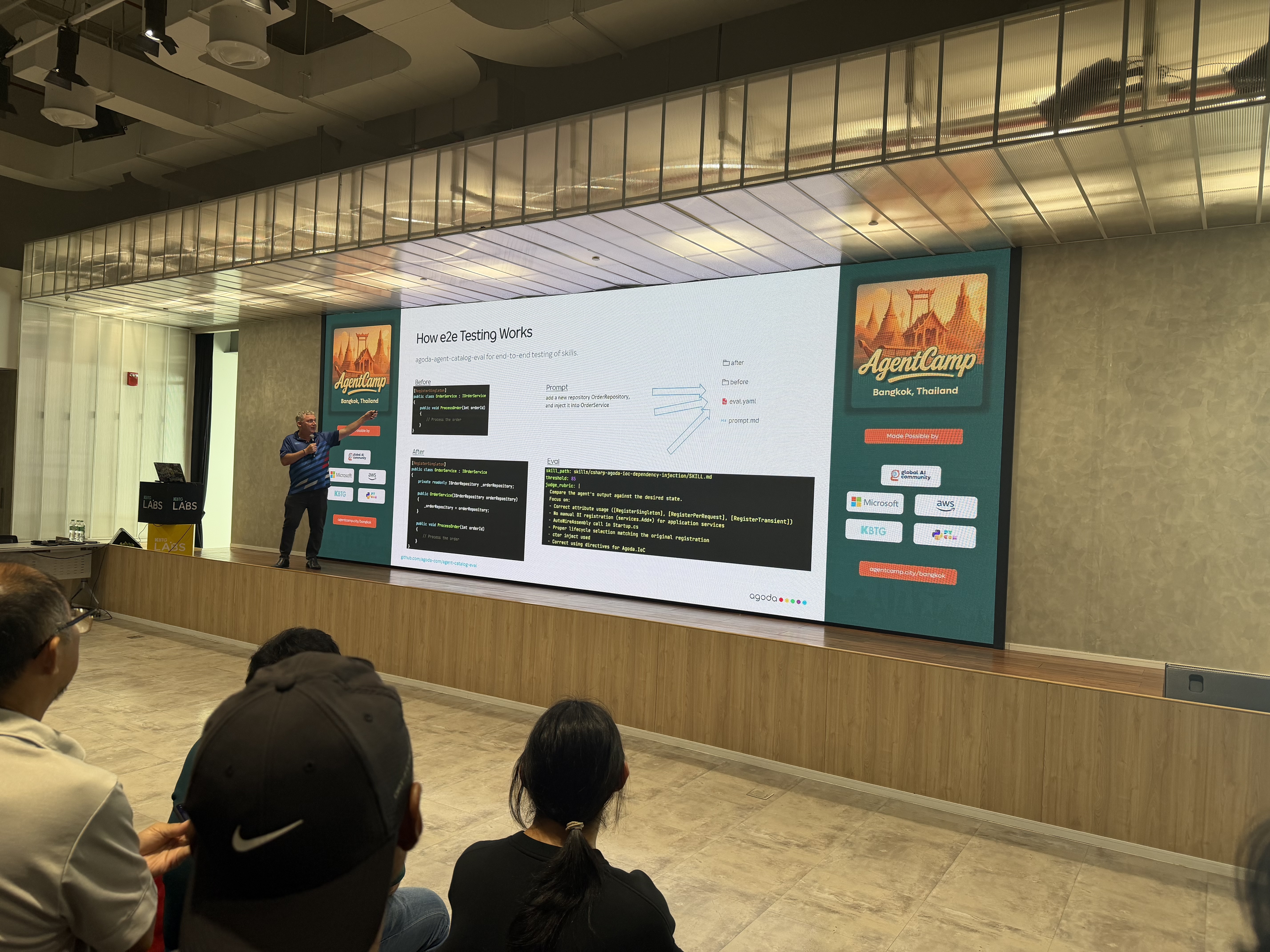Joel Dickson presenting at AgentCamp Bangkok